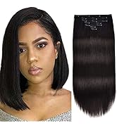Clip In Extensions Human Hair,Double Weft Remy Hair Clip In Extensions 70g 7pcs Silky Straight 12...