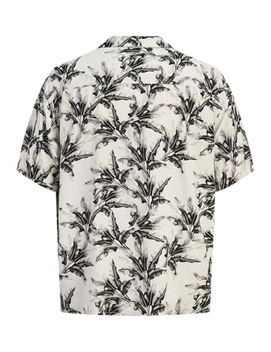 JACK & JONES Monochrome Shirt Jjjeff-AOP Resort SS Monochrome T-Shirt for Men