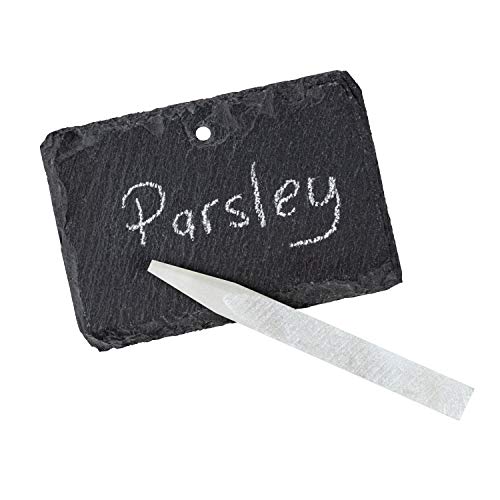 Label Leaf 10 Pack Slate Plant Labels Stakes and Erasable Slate Tags