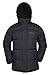 Mountain Warehouse Snow Mens Jacket - Water Resistant Rain Coat Black X-Small