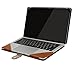 MOSISO Case Compatible with MacBook Air 13 inch M2 A2681 M1 A2337 A2179 A1932/Pro 13 inch M2 M1 A2338 A2251 A2289 A2159 A1989 A1706 A1708, PU Leather Folio Protective Stand Cover, Orange Brown