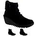 Womens Fly London Yegi Wedge Heel Grey Shoes Velcro Oil Suede Ankle Boot