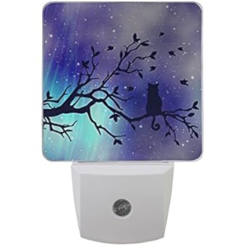 WIHVE Pack of 2 LED Night Lights Plug-in Cat Tree Night