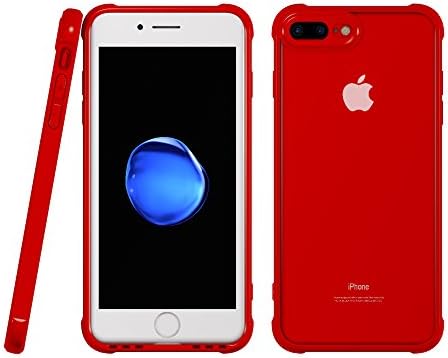 GEANOV iPhone 7 Plus Case[Scratch Resistant]Heavy Duty Crystal Hard Clear Case Durable Shatterproof sport Phone Cover for iphone 7 Plus 5.5 inch (Red)