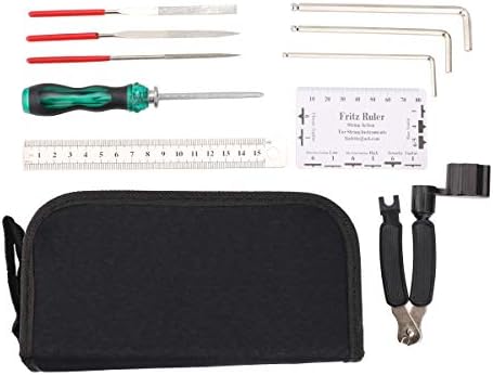 Guitar Repairing Maintenance Tool Kit Includes String Organizer String Action Ruler Gauge Measuring Tool Hex Wrench Set Files for Guitar Ukulele Bass Mandolin Banjo