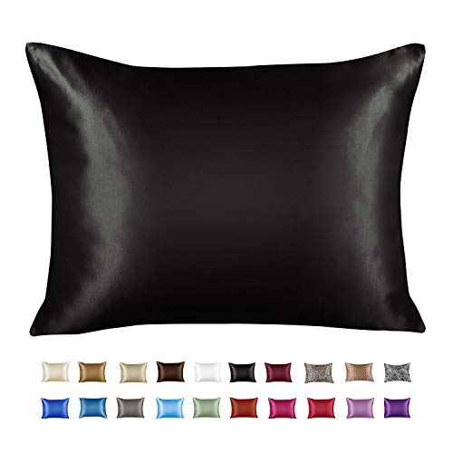 ShopBedding Luxury Satin Pillowcase for Hair - Standard Satin Pillowcase with Zipper, Black (Pillowc - //medicalbooks.filipinodoctors.org
