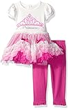 Nannette Baby Girls' Glitter Mesh Dress and Knit Capri Legging