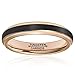 HSG Black Rose Ring Tungsten Carbide 4mm Rose Gold Plated Black Matte Brushed Wedding Band
