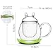 Glass Tea Cup with Glass Tea Infuser Strainer,Cat Coffee Mugs,Teapot Funny Tea Maker for Loose Leaf Flower,Coffee