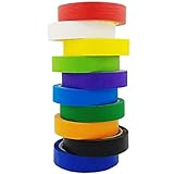 M-jump Multi Colored Masking Tape Painters Washi Tape - 10 Rolls Variety Set - 1in x 22yd Per set - Holiday Decorations Fun DIY Arts Supplies Kit for Little Kids, Toddlers & Adults