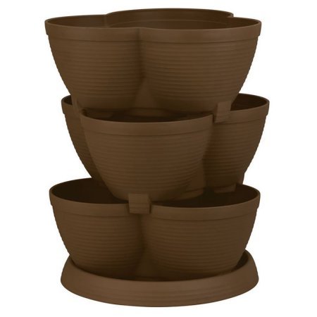 Akro Mils 3 Tier 30 Quart Strawberry, Tomato, Plant Stacking Stack A Pot Self Watering