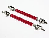 Universal Adjustable Extendable Front Bumper Lip Splitter Support Strut Rod Tie Bars- A Pair (Red)