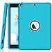 Hocase Compatible with iPad 5th/6th Generation Case, High-Impact Shock Absorbent Dual Layer Silicone+Hard PC Bumper Protective Case - Sky Blue/Black