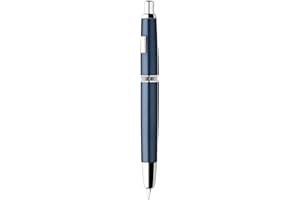 EROFA Majohn A1 Press Fountain Pen, Retractable Extra Fine Nib Metal Blue Ink Pen with Box for Writing Set (No Clip Version)