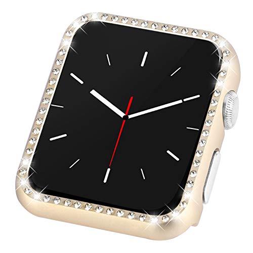 Coobes Compatible with Apple Watch Case 40mm 44mm, Metal Bumper Protective Cover Women Bling Diamond - //coolthings.us