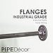 Pipe Decor Industrial Pipe Wall Mounted Clothing Rack, Commercial or Residential Wardrobe Clothes Display, Heavy Duty Rustic Vintage Steel Grey Black Metal Garment Bracket Frame, Dual Flange Style