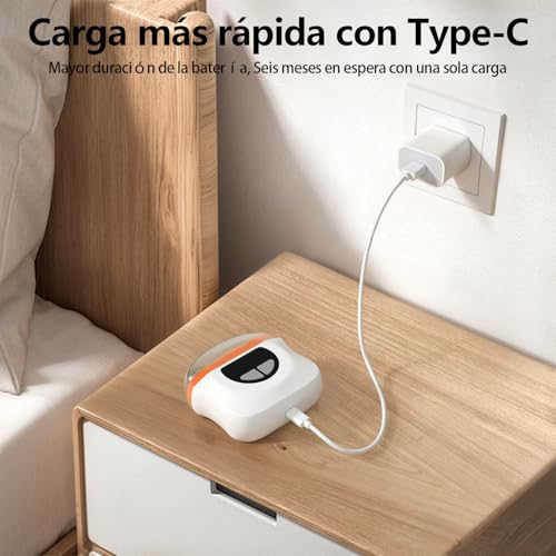 Cortauñas Electrico, 2026 nuevo 3 en 1 Cortaúñas Automático y Pulidor, 3 velocidades Cortauñas Eléctrica Ajustable Automático con Luz LED y Recargable por USB, para bebés, adultos y ancianos - Naranja