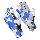 FitsT4 UV Protection UV Protection Fingerless Fishing Gloves UPF50+ Sun Gloves for Kayaking, Hiking, Paddling, Driving,Rowing for Men Women