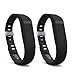 Teak Band Replacement for Fitbit Flex with Extra Security Clasp, Black, 2 Pack, Large, by Teak