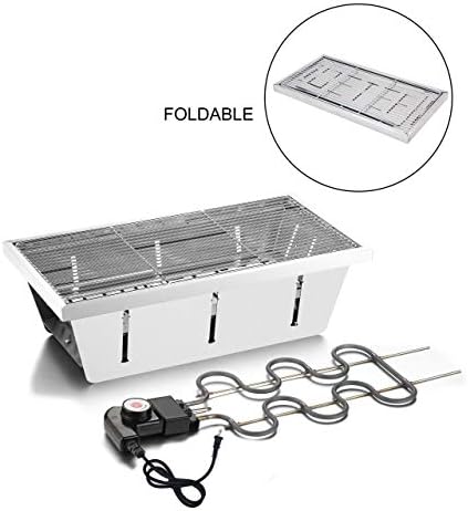 DAUNTLESS 304 Stainless Steel Food Grade Portable Charcoal Barbecue Grills, Foldable Grill Smoker Box for Outdoor Grill, Camping Grill and Backyard Grill (Electric Grill)