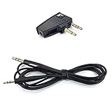 Bose 3.5 to 2.5mm Stereo Cable for QuietComfort 35 Headphones & Airline Adapter