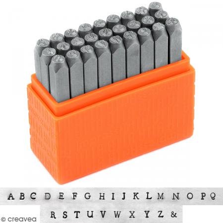 ImpressArt- Basic Newsprint Uppercase Letter Metal Stamp Set