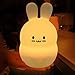 Cute Nursery Night Light for Kids, iWheat Soft Silicone Remote Control Night Light with Timer, LED Multicolor Night Light Portable USB Rechargeable Christmas Gifts for Baby Children