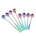 Stainless Steel Flower Spoon, little spoons Can be used as coffee spoon, sugar spoon, teaspoon, stirring spoon, ice tea spoon, etc.(Set of 8,Two Different Lengths) (Rainbow)…