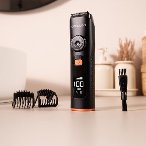Haarschneider PrecisionCare Barber Elite. Edelstahl-Klingen, Einstellrad, 120 Min Akku, IPX6, Kabel & Akku, Display Mit Öl-Reminder, 2 Verstellkämme 1–16 mm, Schnellladung Für Saubere Schnitte