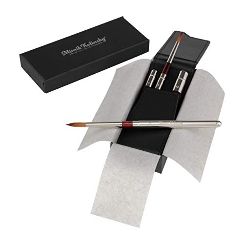 Mimik Kolinsky Paint Brush Set Deluxe Travel Paintbrush Set for