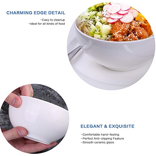 image for Alt-Gt Porcelain Bowls For Cereal/Salad/Soup/Rice/Dessert/Fruit - 6 Pa