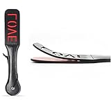 Carinloing Black Body Harness Passionated Leather Letter Double Tiers Handle Flirting Paddle Pat (LOVE)