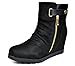 DREAM PAIRS ZIPLINE Women's Fashion Casual Low Hidden Wedge Heel Ankle Boots