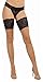 Dreamgirl Women's Cuban Heel Thigh-High Stockings with Back Seam, Nude/Black, One Size