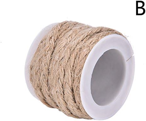 Elegant4beauty 5M Natural Hessian Jute Twine Rope Burlap Ribbon for Arts and Crafts and Gardening Applications& Wedding Party Decor&Industrial Packing