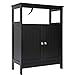Iwell Bathroom Floor Cabinet, Bathroom Storage Cabinet with Double Door & Adjustable Shelf, Storage Cabinet for Bathroom, Living Room, Black