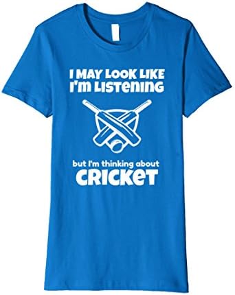 Womens I'm Thinking About Cricket Funny Cricket T-Shirt Small Royal Blue