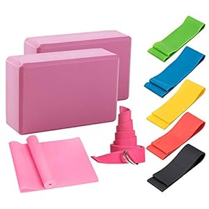 SONSYON Yoga Belt – Yoga Blocks and Exercise Bands Anti-slip Resistance Stretch Band Set