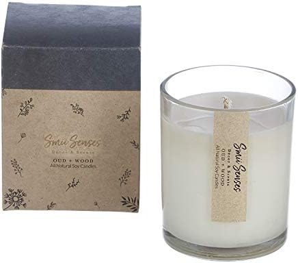 Smii Senses Limited Edition All Natural Scented Luxury Fragrance Soy Wax Candle (Oud plus Wood)