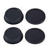 2 Pack - Movo Lens Mount Cap and Body Cap for Canon EOS DSLR Camera (4 Caps)