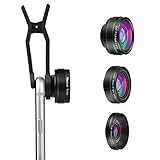 Mozeat Lens New 3 in 1 Clip-On Cellphone Lens Kit,230°Supreme Fisheye + 0.65X Wide Angle + 15 X Macro Lens With Cleaning Cloths & Carrying Bag for 6,6S ,6Plus, Samsung , Android ,Windows