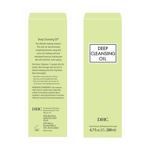 DHC DEEP CLEANSING OIL, FACIAL CLEANSING OIL, MAKEUP REMOVER, CLEANSES WITHOUT CLOGGING PORES, RESIDUE-FREE, FRAGRANCE AND COLORANT FREE, ALL SKIN TYPES, 6.7 FL. OZ.