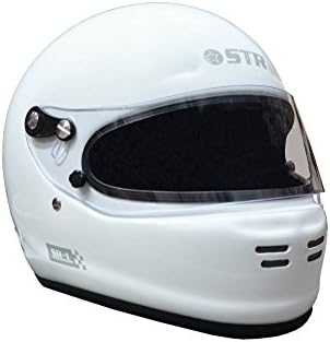 STR SR-1' Race Helmet Oval/Rally, FIA Approved SA2015, White size XS to L, Ideal for Track Racing