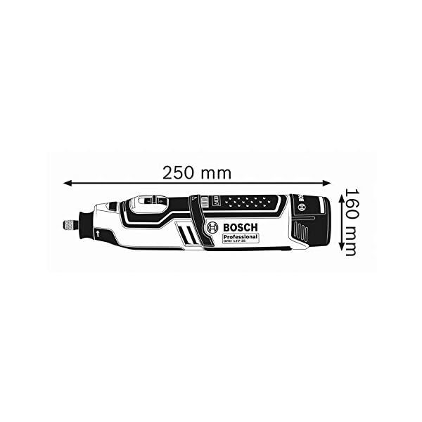 Bosch Professional 12V System Akku Rotationswerkzeug GRO 12V-35 (inkl. 5x Trennscheibe, ZubehÃ¶r Box, GehÃ¤useaufsatz, SchlÃ¼ssel, Spannzange, 2x Einlage, L-BOXX, ohne Akku/ LadegerÃ¤t) – Bild 4