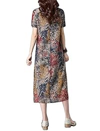 GGUHHU vestido de lino y algodón con bolsillos para mujer, ajuste relajado