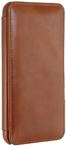 StilGut Book Type with Clip, Genuine Leather Case for Google Pixel, Flip Cover with with Smart Sleep/Wake Function, Full Body Protection, Cognac Brown