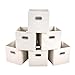 MAX Houser 6 Pack Foldable Fabric Storage Bins with Handles - Ideal for Closet Organization, Bedroom and Nursery（ Beige, 12