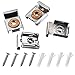 Kenkio 4 Pieces Unframed Mirror Mount Clips Spring Loaded Mirror Hanger Clips Set with Screws and Rawl Plugs