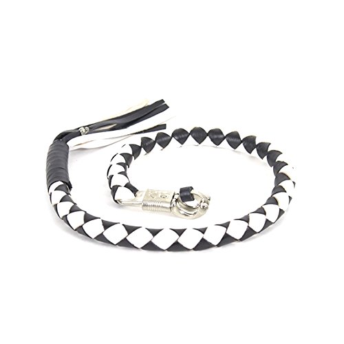 Black And White Get Back Whip For Motorcycles 3" circumference