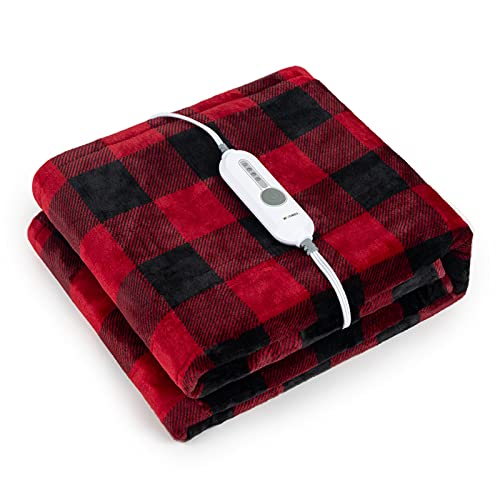 [5 Year Warranty] WOOMER Electric Heated Throw Blanket(50"x 60"), Soft